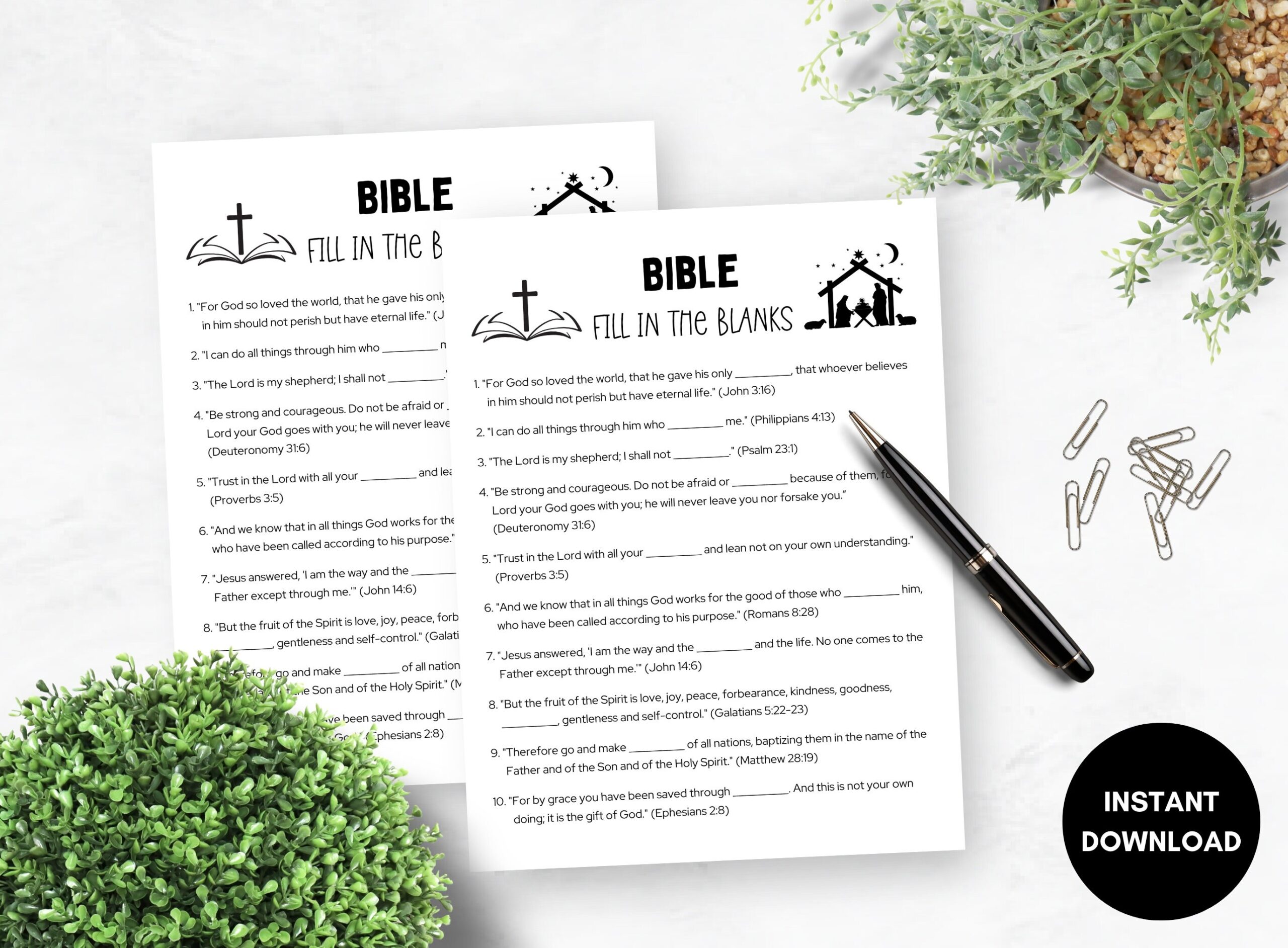 Printable Bible Fill In The Blanks Bible Games Fun Christian Youth 