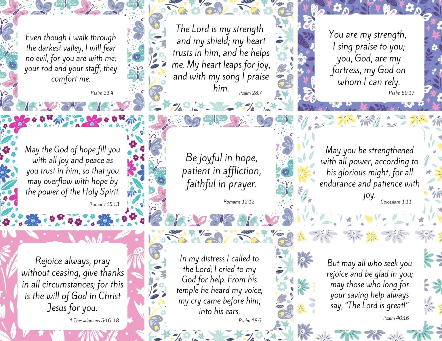 Printable Bible Verses For Encouragement