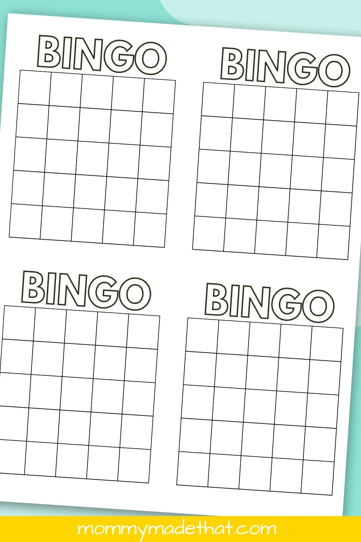 Blank Bingo Template Printable For Preschool