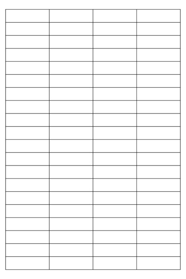 Blank Printable Forms With 4 Column