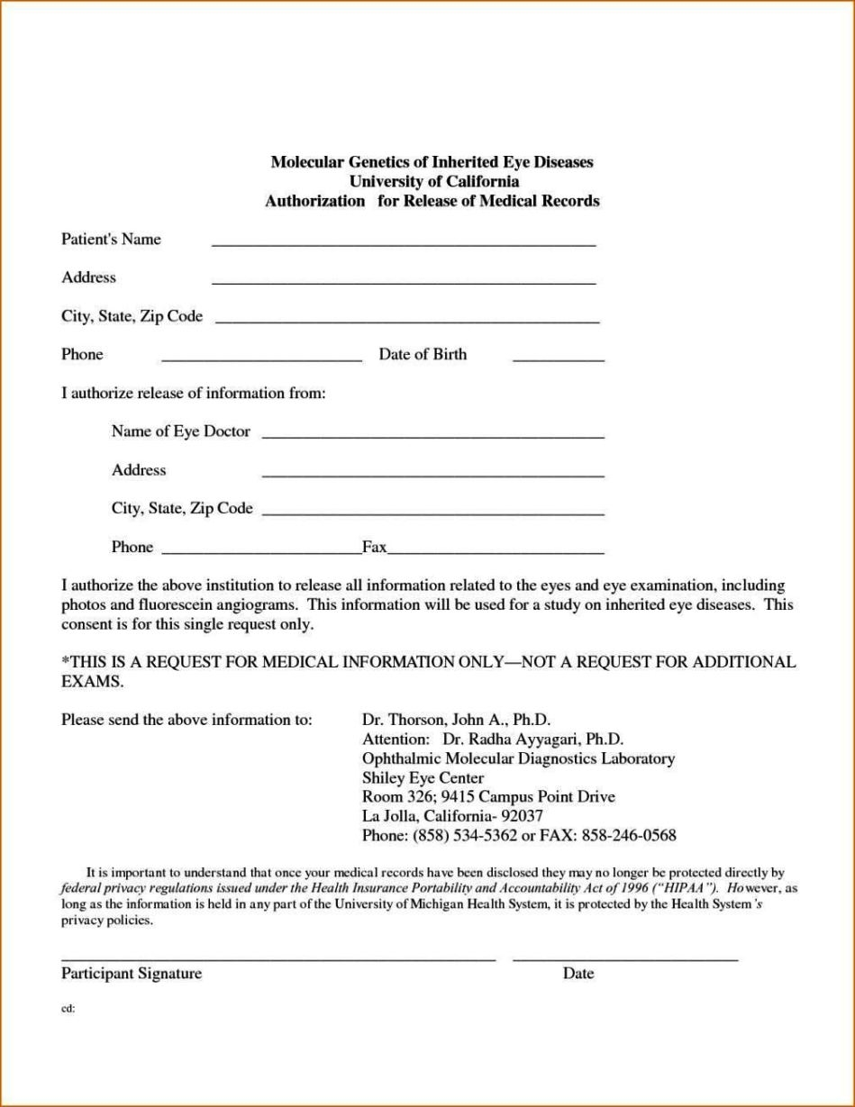 Printable Blank Authorization To Release Information Form Printable Blank Authorization To Release Information Form