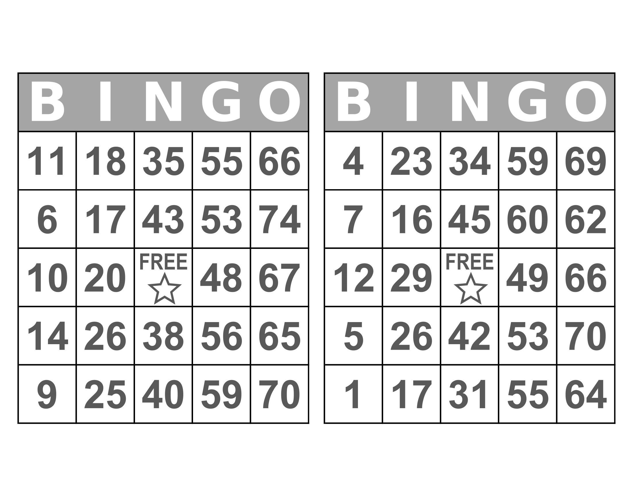 Printable Blank Bingo Cards 2 Per Page Printable Blank Bingo Cards 2 Per Page