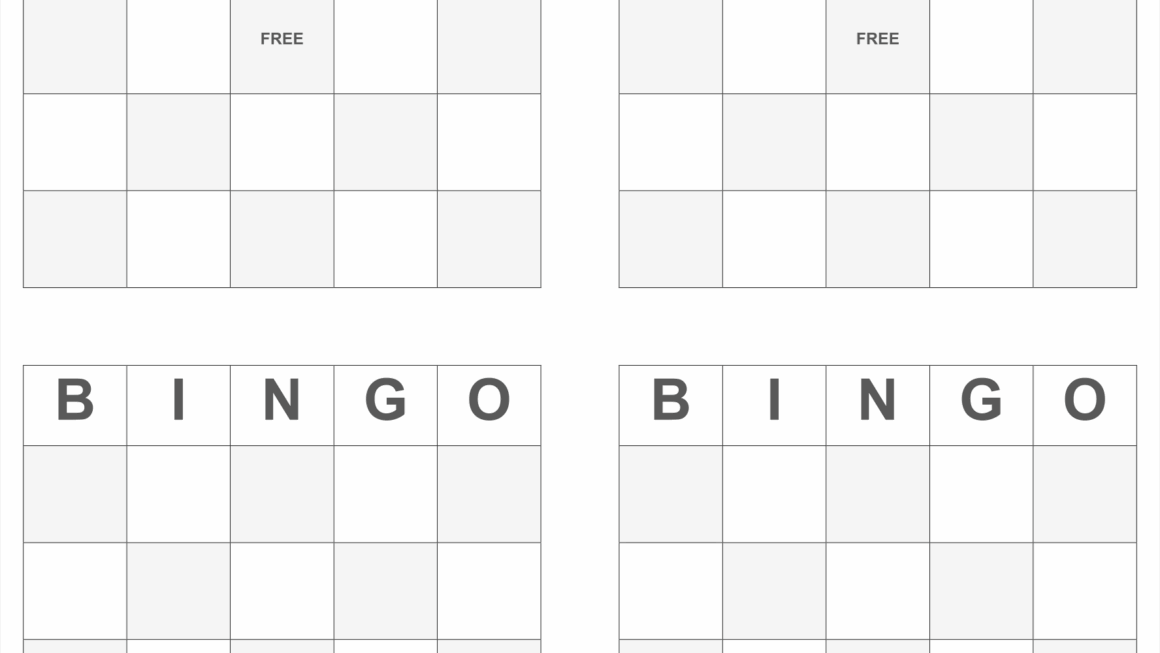 Printable Blank Bingo Cards 2 Per Page