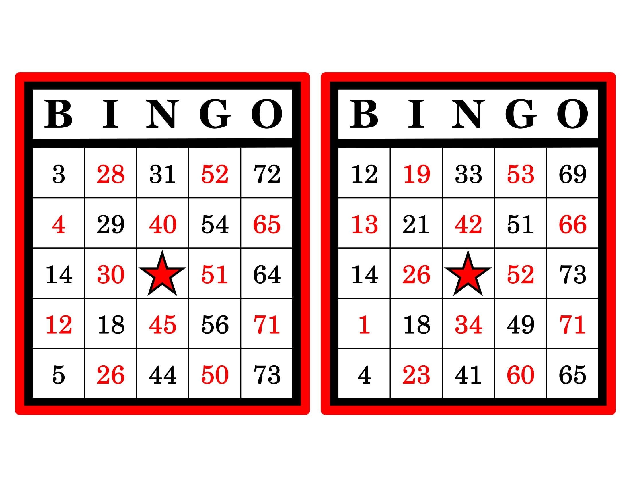 Printable Blank Bingo Cards 2 Per Page Printable Blank Bingo Cards 2 Per Page