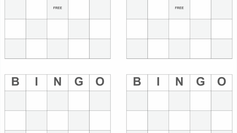 Printable Blank Bingo Cards 2 Per Page - Printable Free Templates