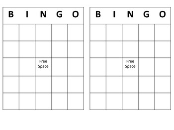 Printable Blank Bingo Cards 2 Per Page Printable Blank Bingo Cards 2 Per Page