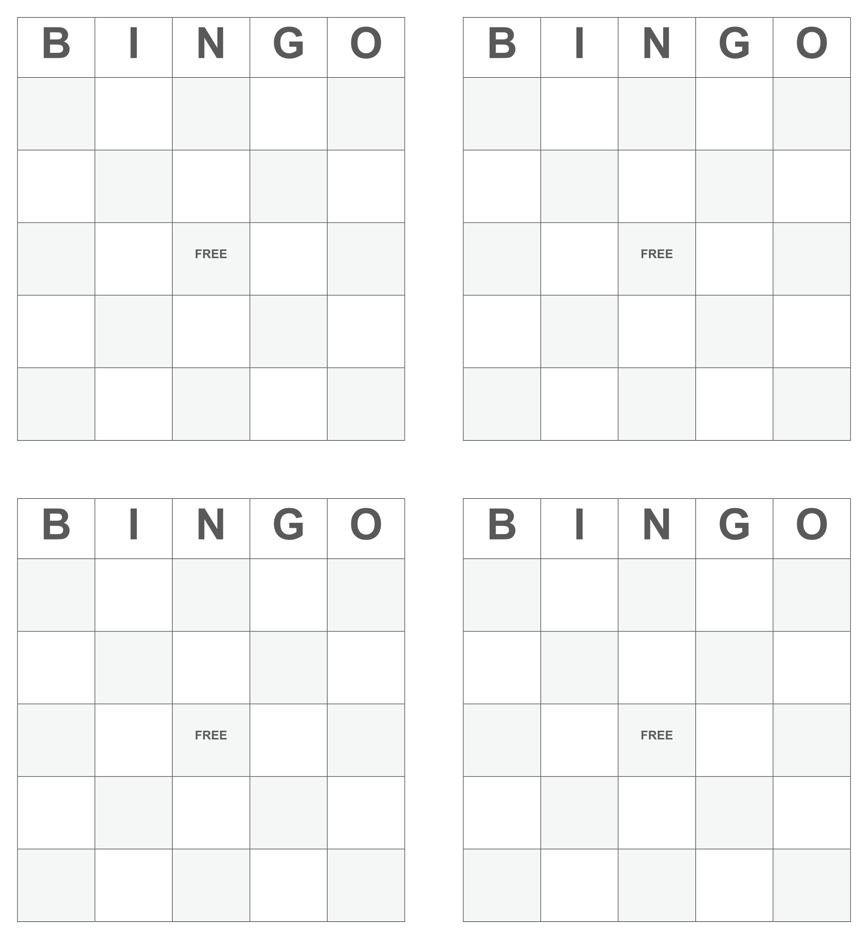 Printable Blank Bingo Cards 2 Per Page Printable Blank Bingo Cards 2 Per Page