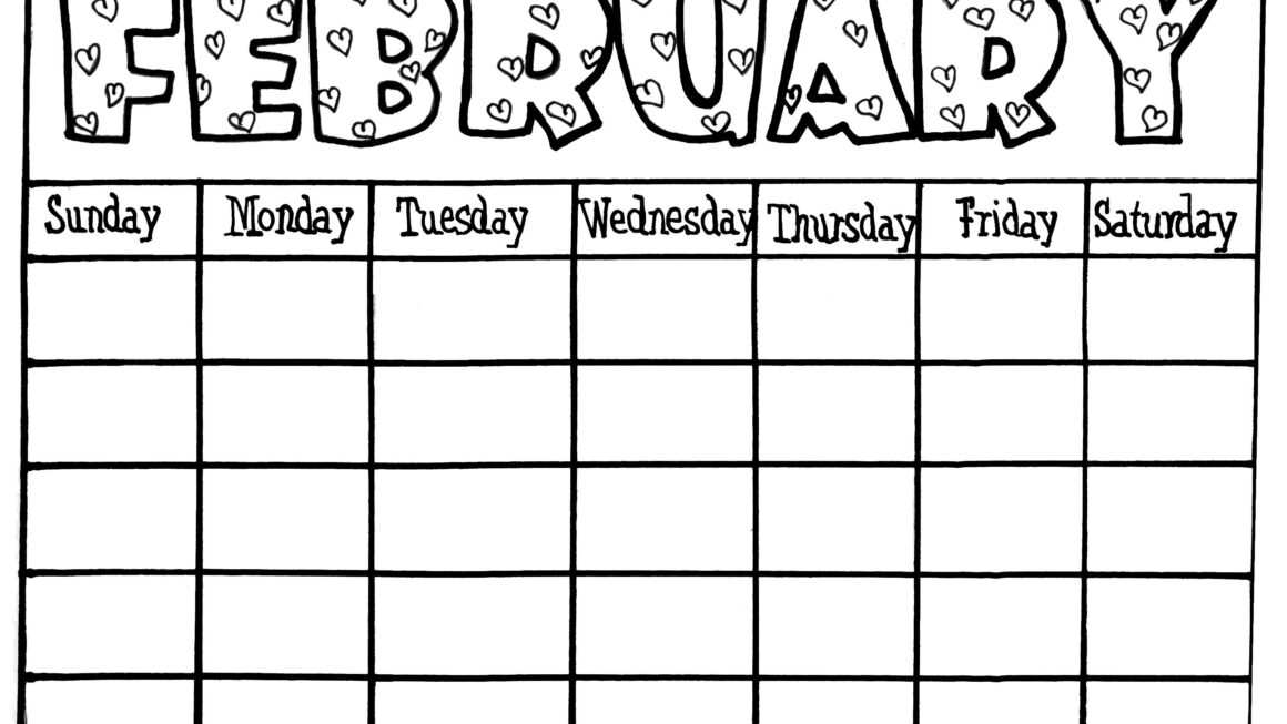 Printable Blank Calendar For Kids Free Printable Monthly Calendars For