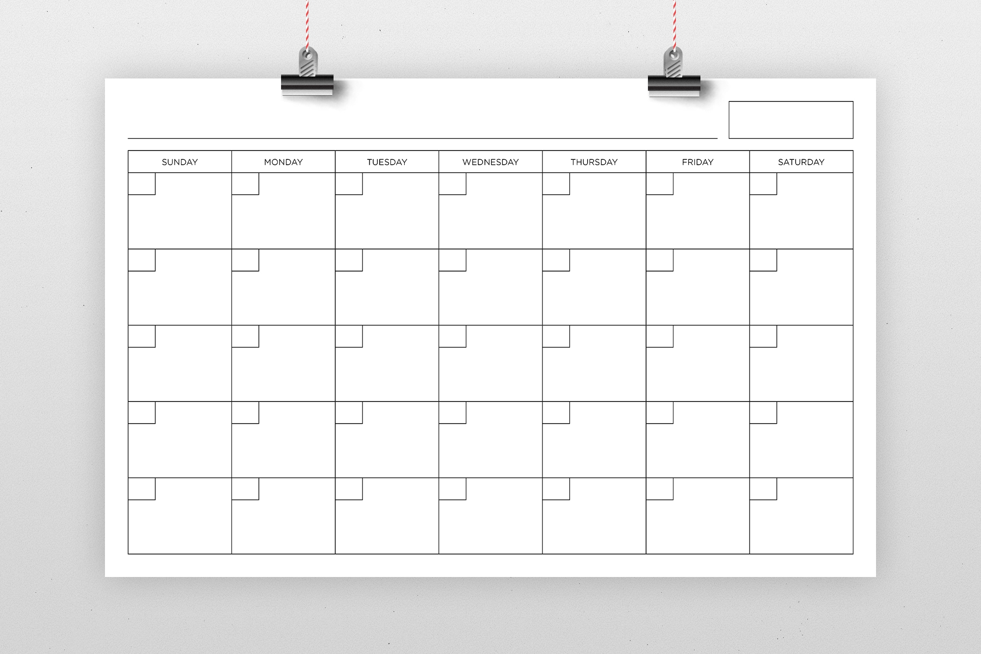 Printable Blank Calendar Page
