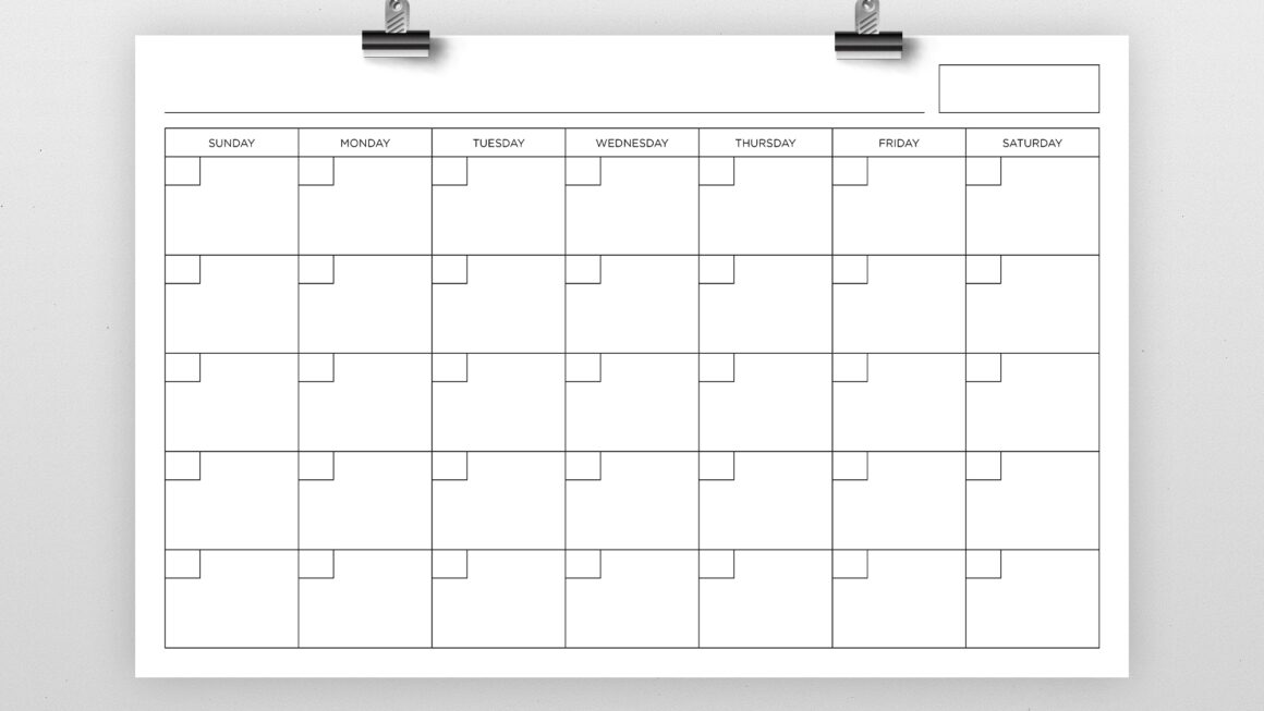 Printable Blank Calendar Page