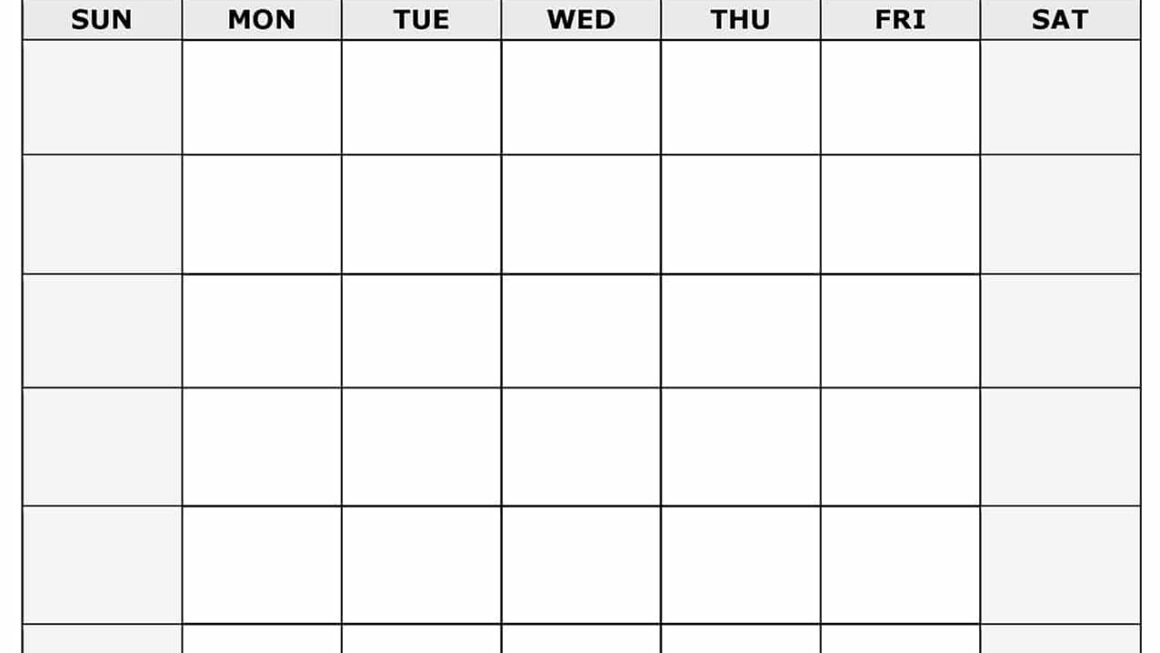 Printable Blank Calendar Templates