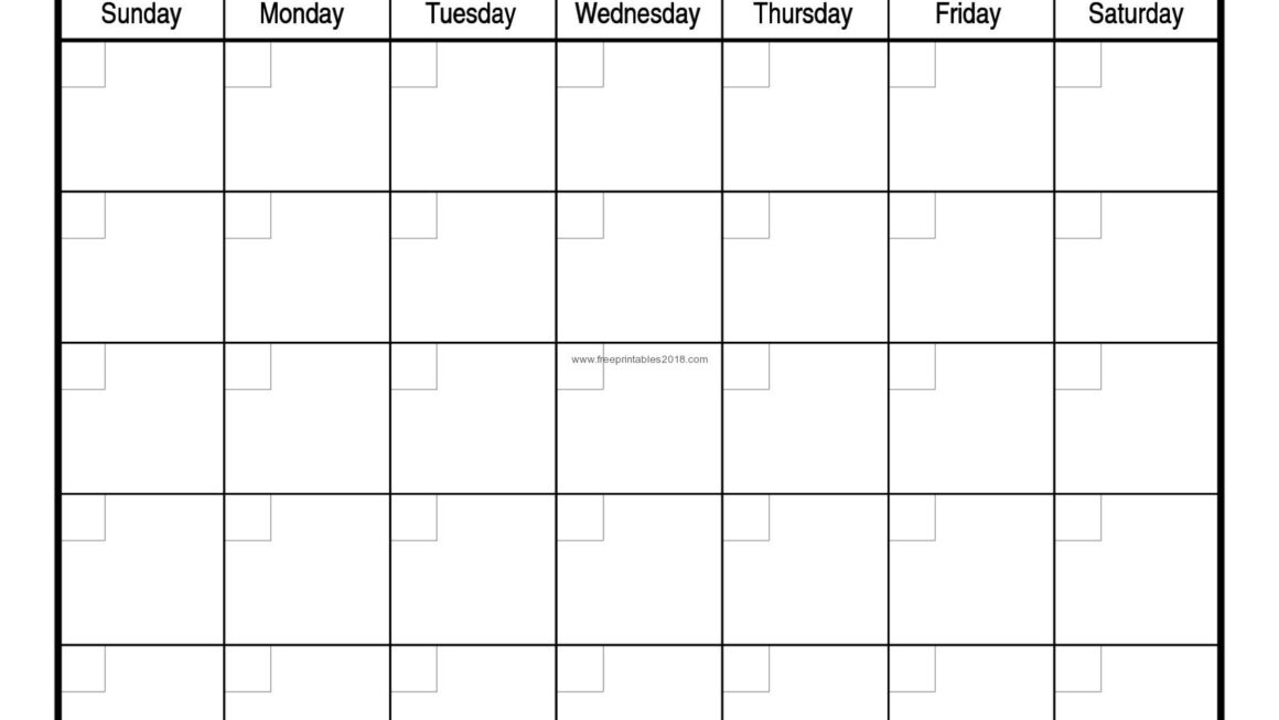Printable Blank Calendar With Notes