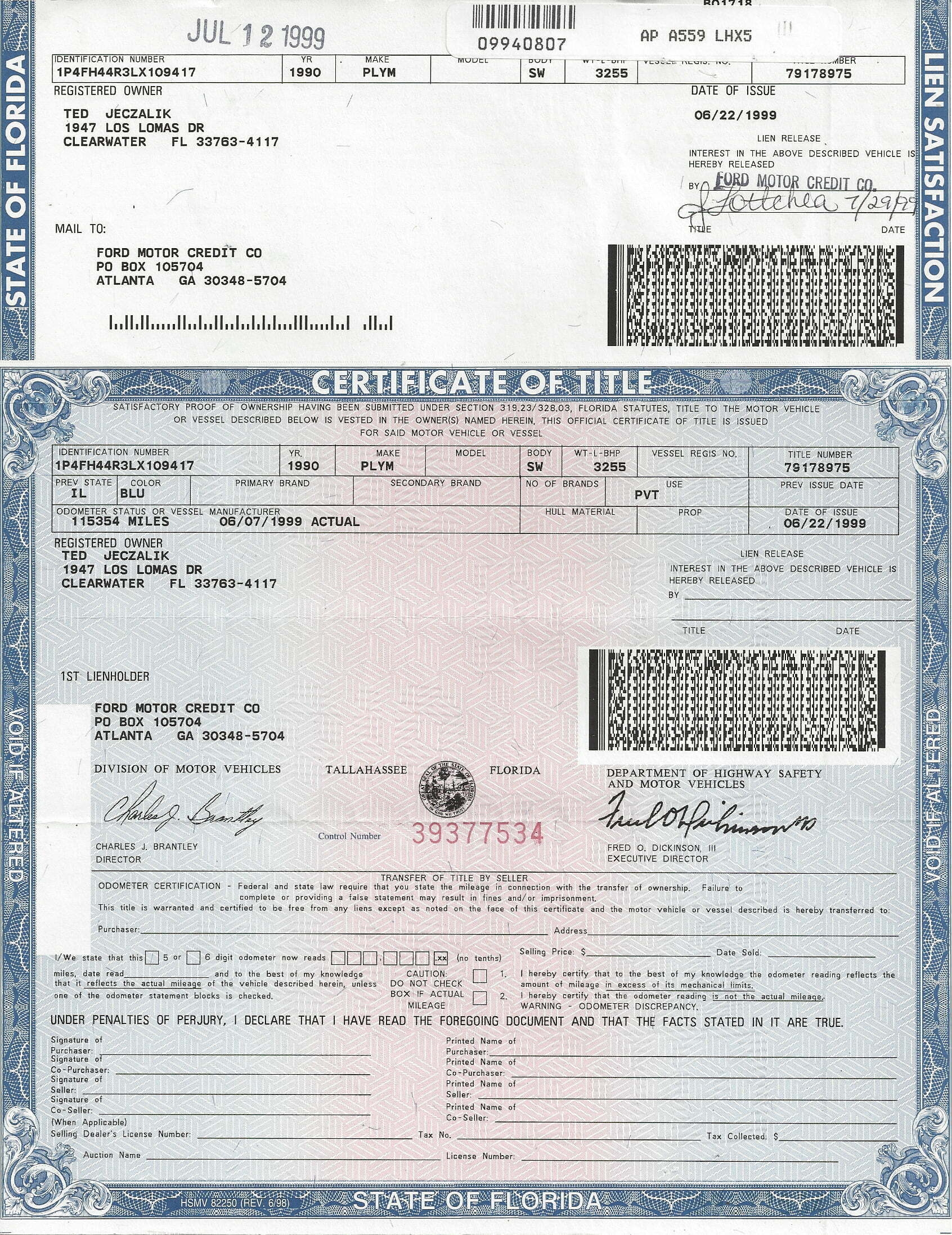 Printable Blank Car Title Template Florida Printable Templates