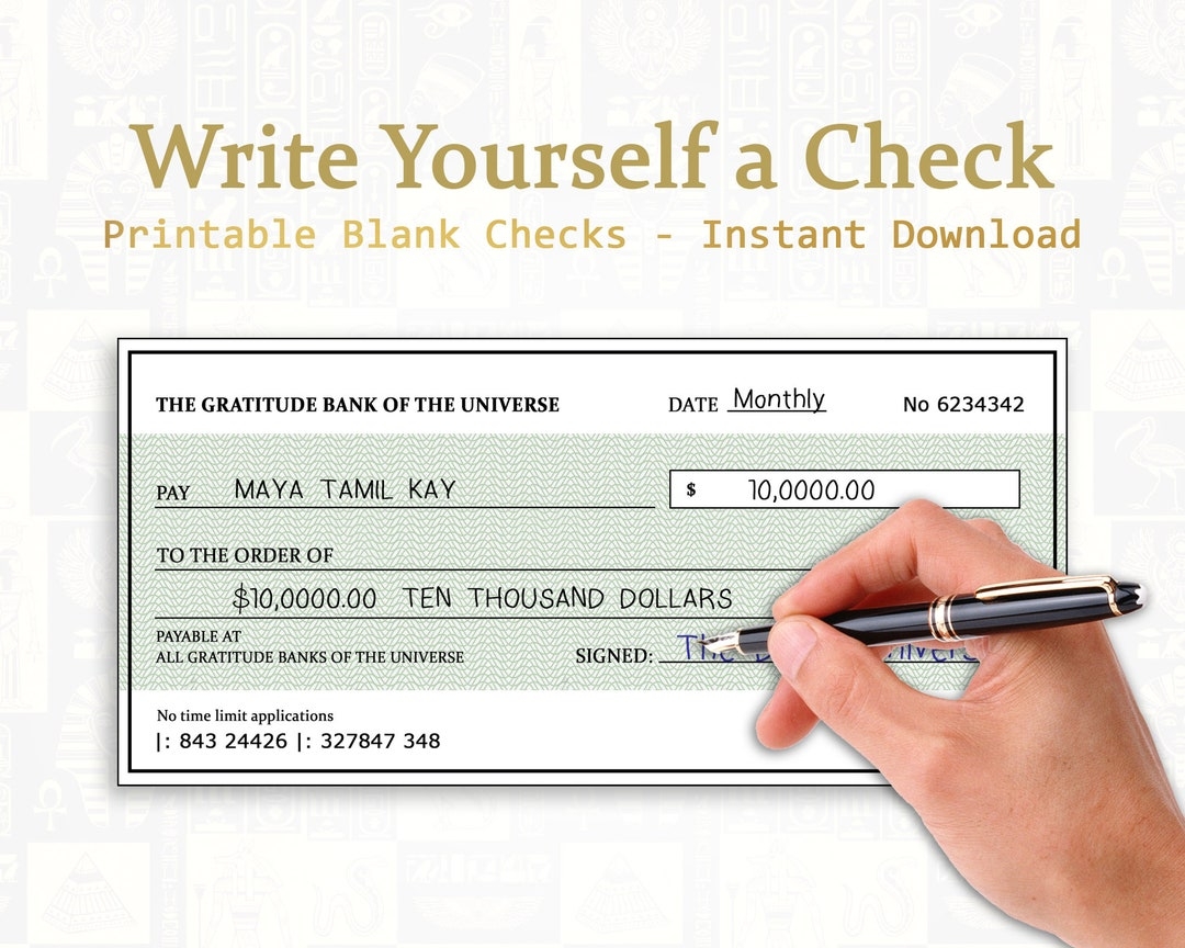 Printable Blank Check Money Manifestation Check Law Of Attraction Printable Blank Check Money Manifestation Check Law Of Attraction