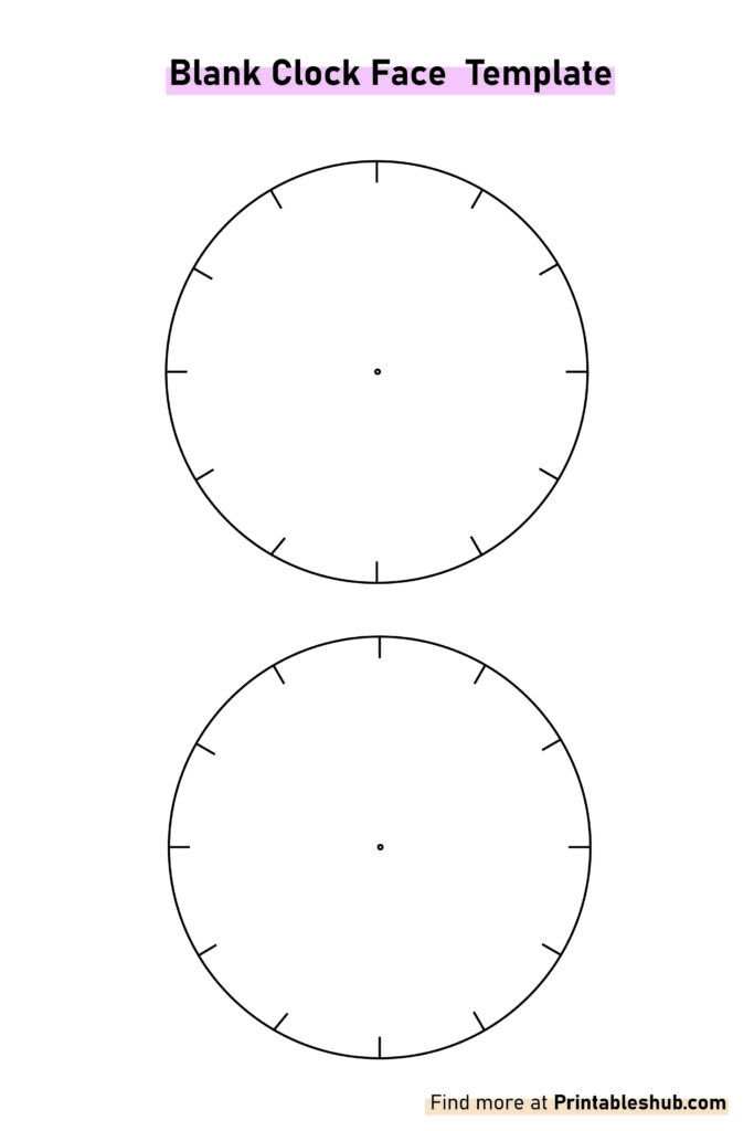 Printable Blank Clock Faces Templates PDF Free Blank Clock Face Worksheets