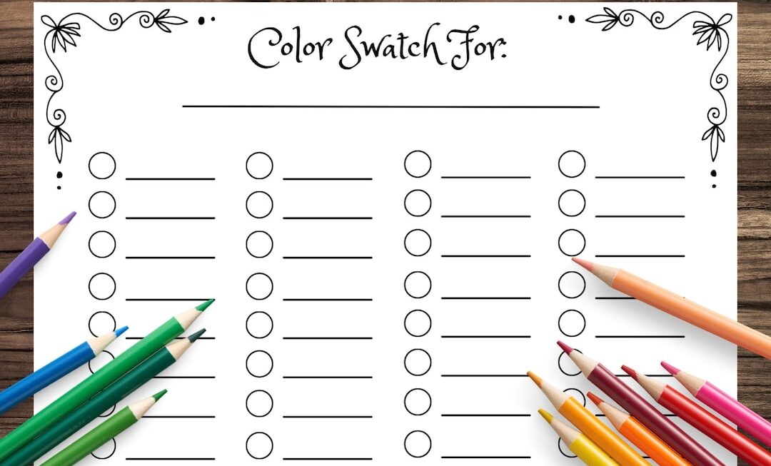PRINTABLE Blank Color Chart 72 Color Swatch Page For Gel Pens Markers