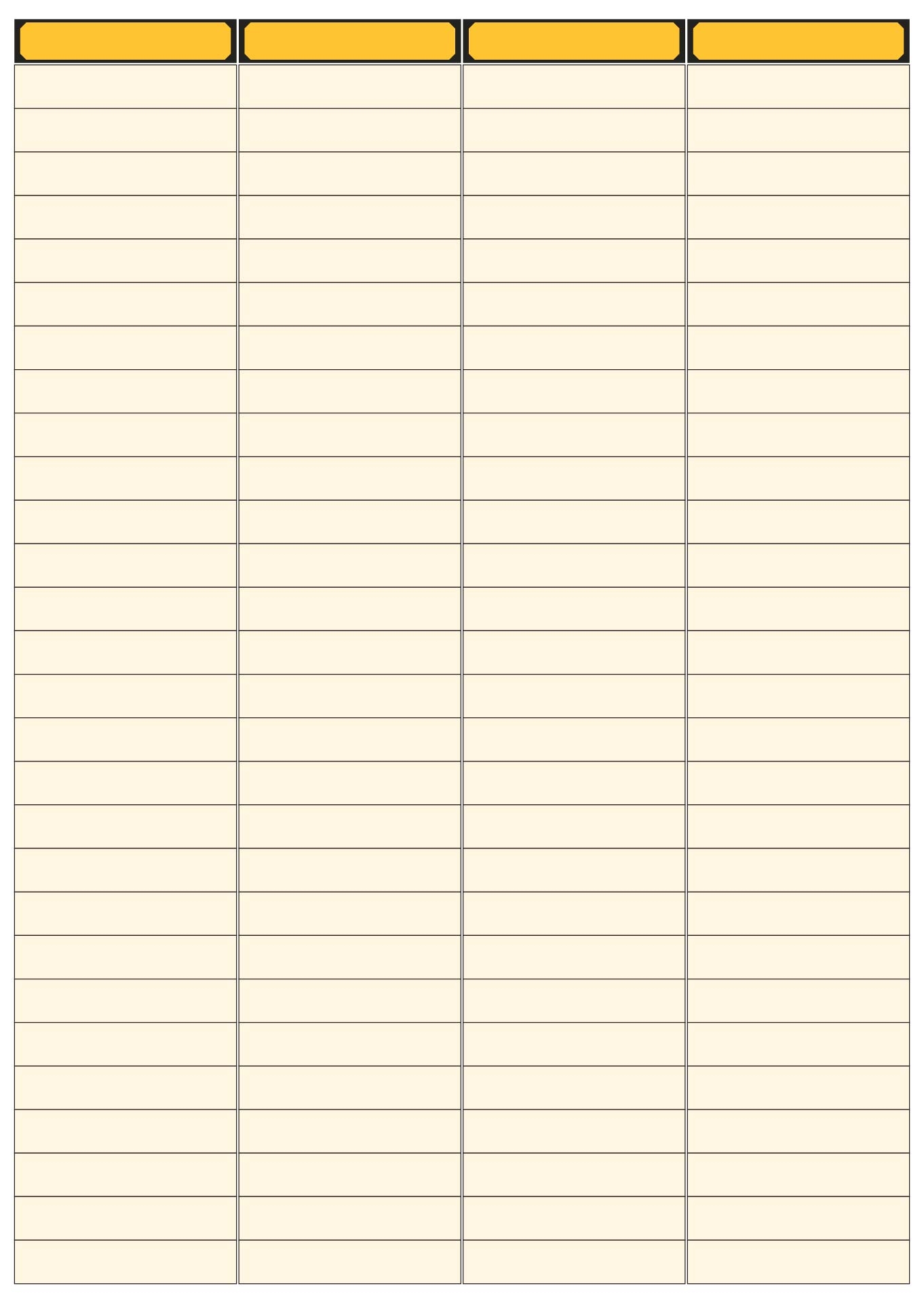 Printable Blank Column Paper