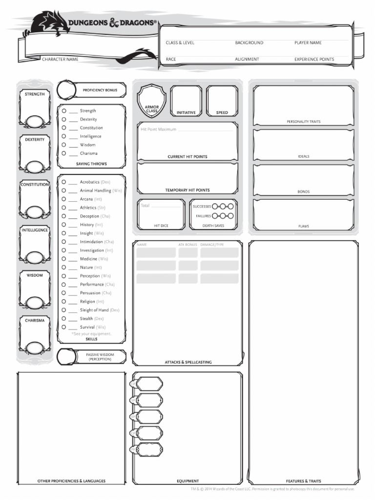 Printable Blank Dnd Character Sheets Back Cara C Delgado Printable Blank Dnd Character Sheets Back Cara C Delgado