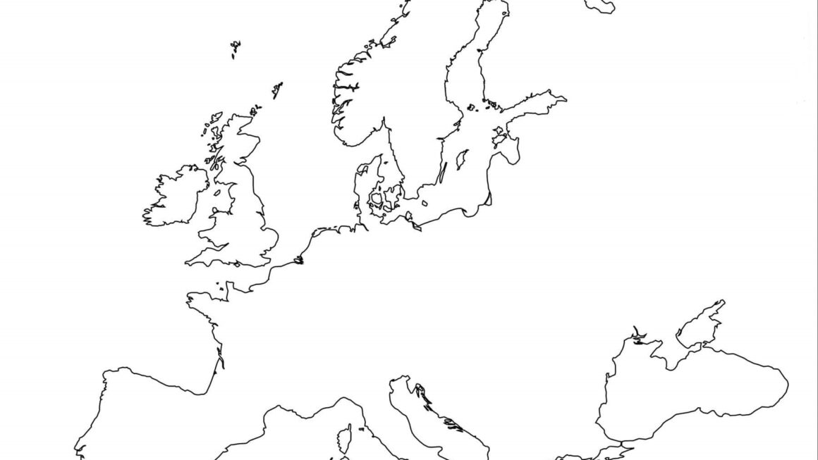 Printable Blank Europe Map With Outline Transparent PNG Map