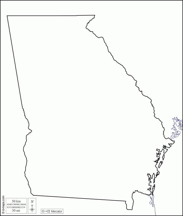 Printable Blank Georgia Regions Map Printable Blank Georgia Regions Map