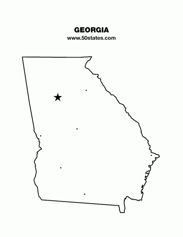 Free Printable Blank Map Of Georgia