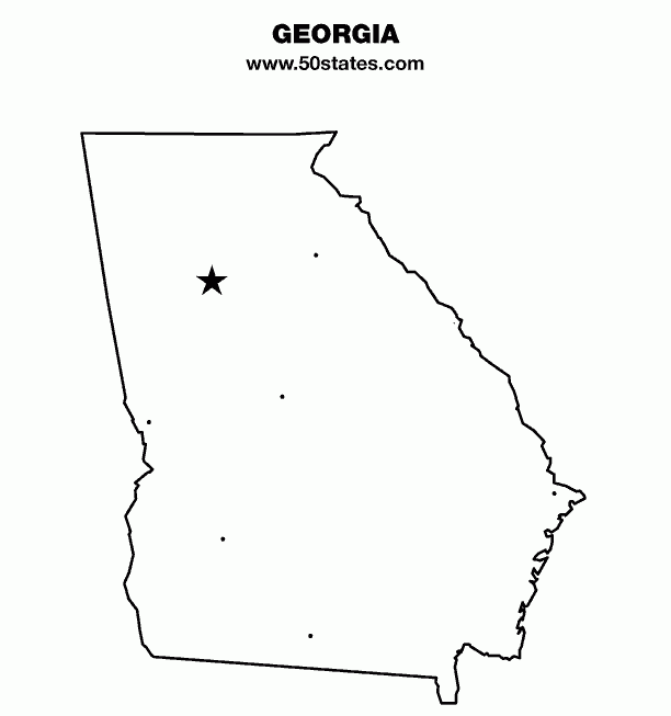 Printable Blank Georgia Regions Map