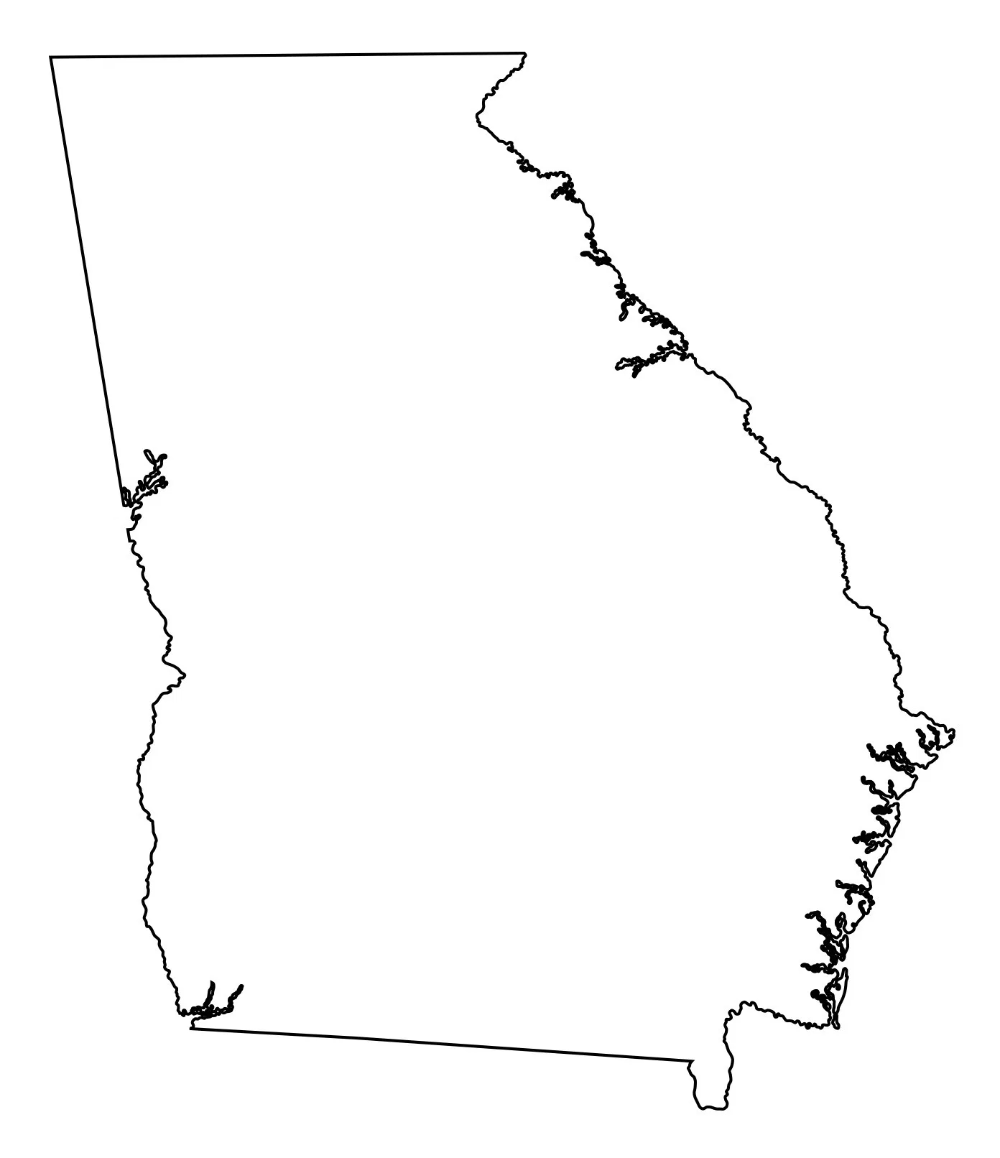 Printable Blank Georgia Regions Map Printable Blank Georgia Regions Map