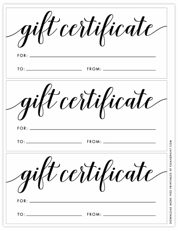 Printable Blank Gift Card Template