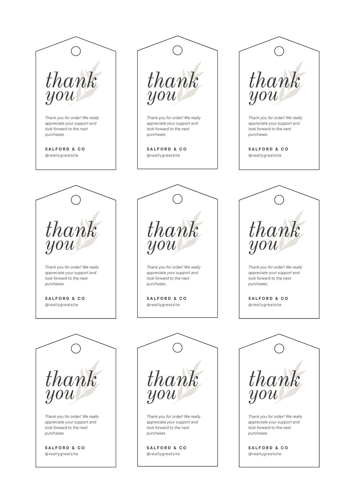 Printable Blank Gift Tag