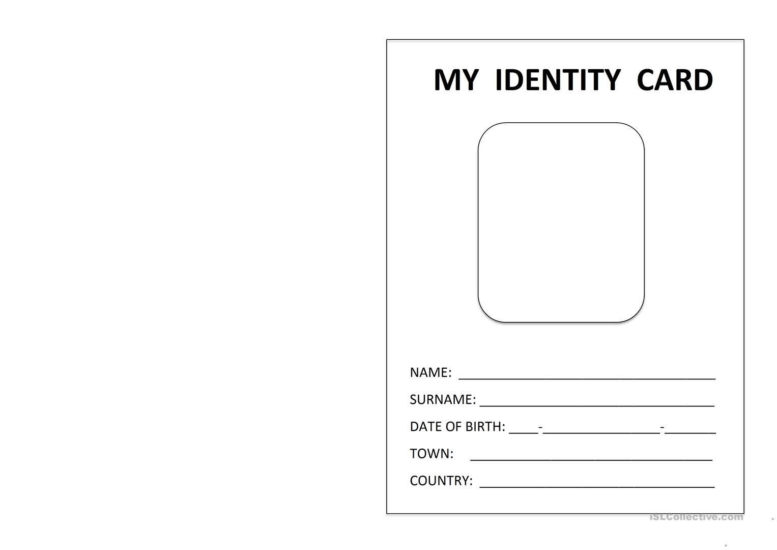 Printable Blank Id Card Template