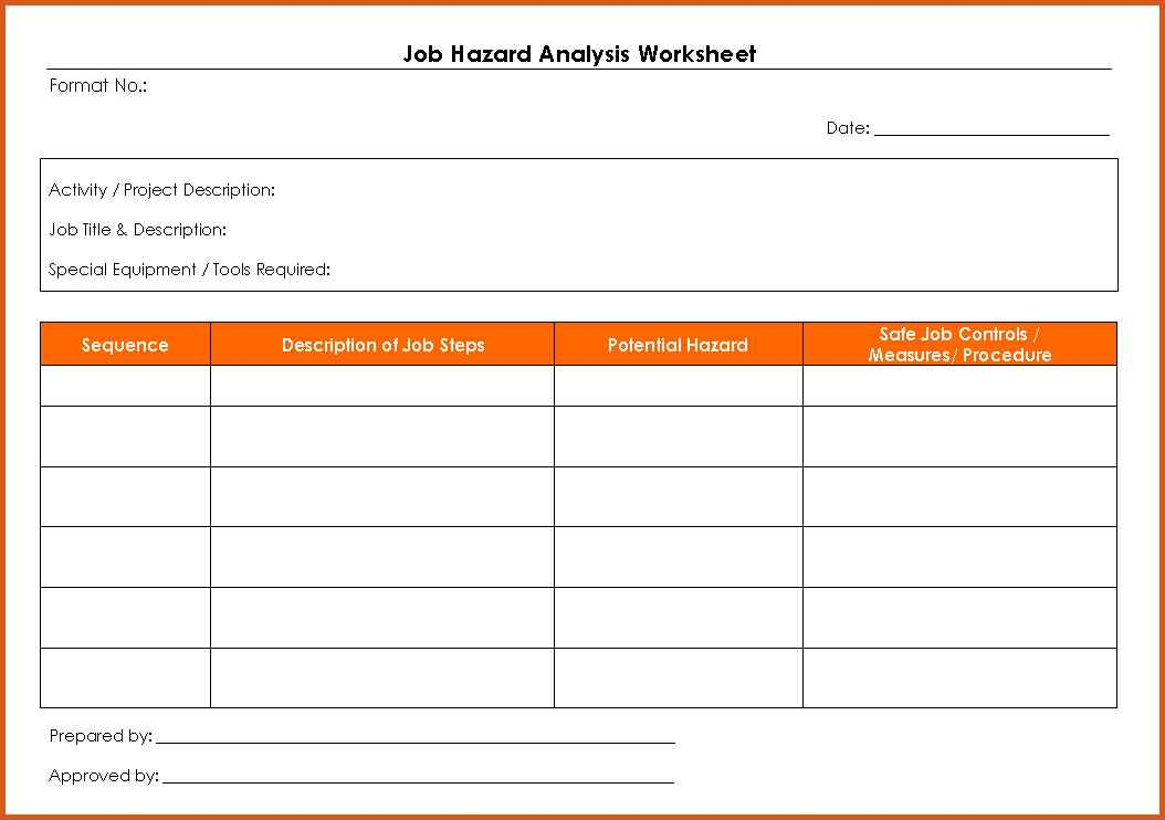 Printable Blank Job Hazard Analysis Form Printable Calendars AT A GLANCE Printable Blank Job Hazard Analysis Form Printable Calendars AT A GLANCE