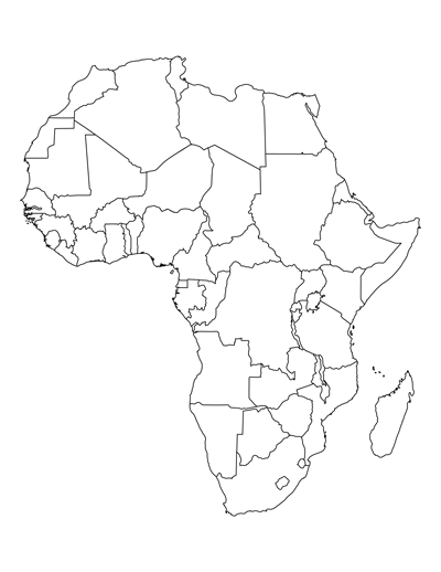 Blank Printable Map Of Countries Of Africa Blank Printable Map Of Countries Of Africa