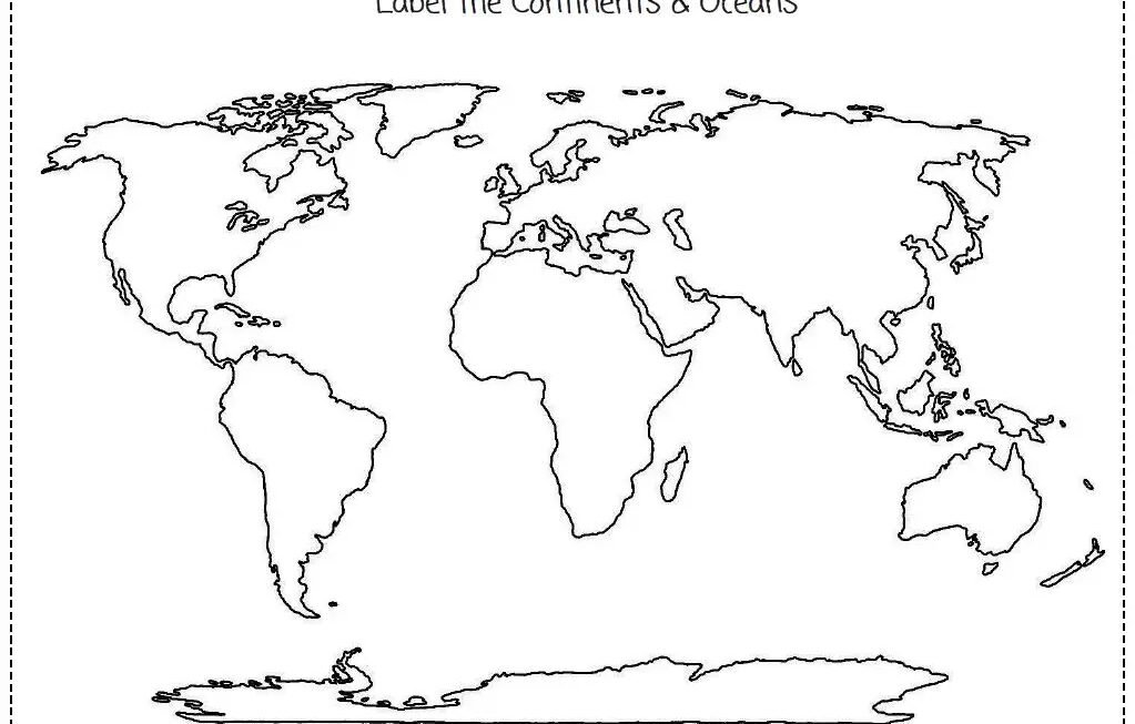 Printable Blank Map Of Continents And Oceans
