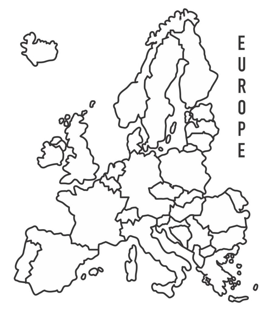 Printable Blank Map Of Europe Countries Outline PDF Europe Map Blank To 
