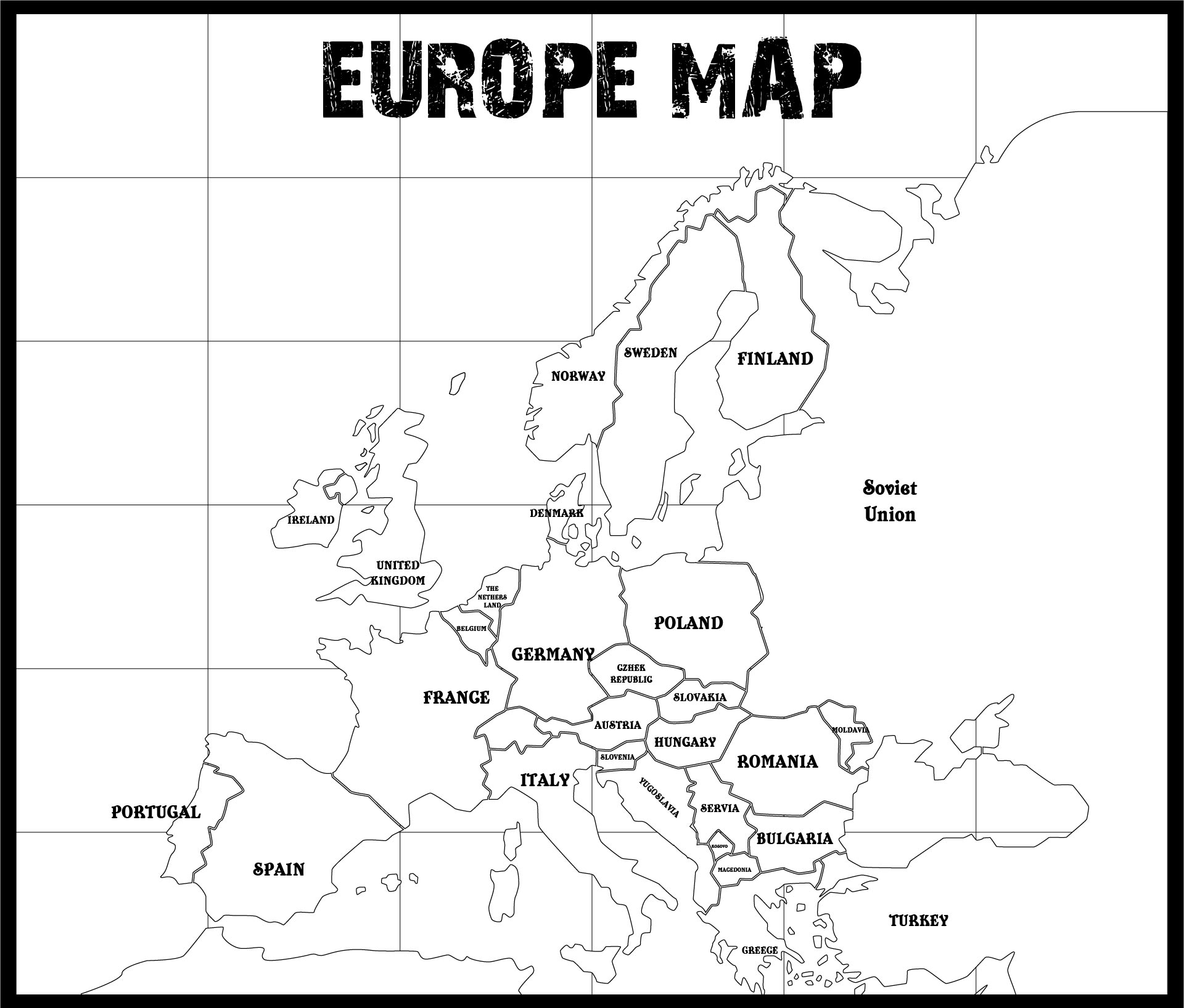 Printable Blank Map Of Europe Printable Blank Map Of Europe