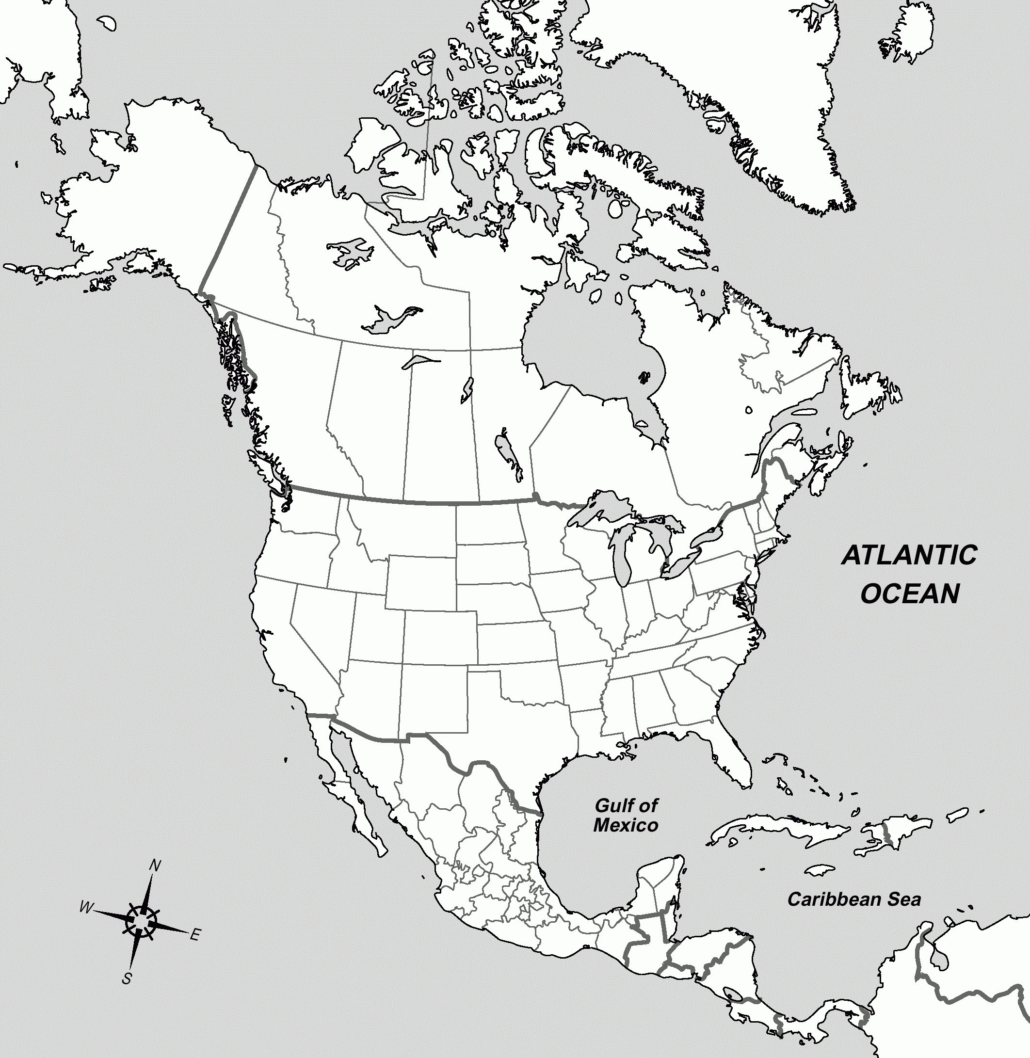 Printable Blank Map Of North America Printable Blank Map Of North America