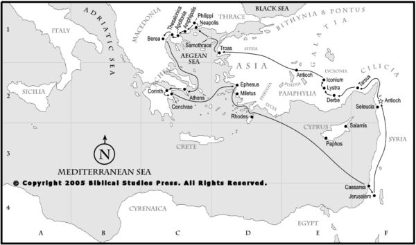 Blank Printable Map Of Apostle Paul Journey