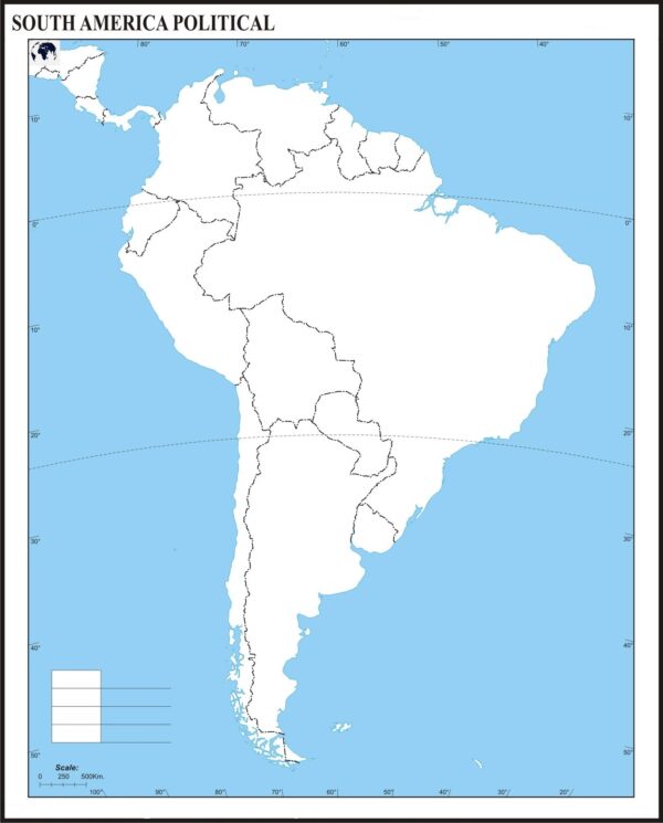 Blank Political Map Of South America Printable