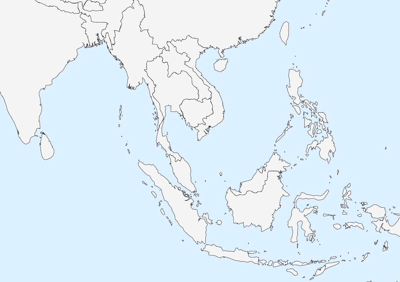 Printable Blank Map Of Southeast Asia Printable Blank Map Of Southeast Asia