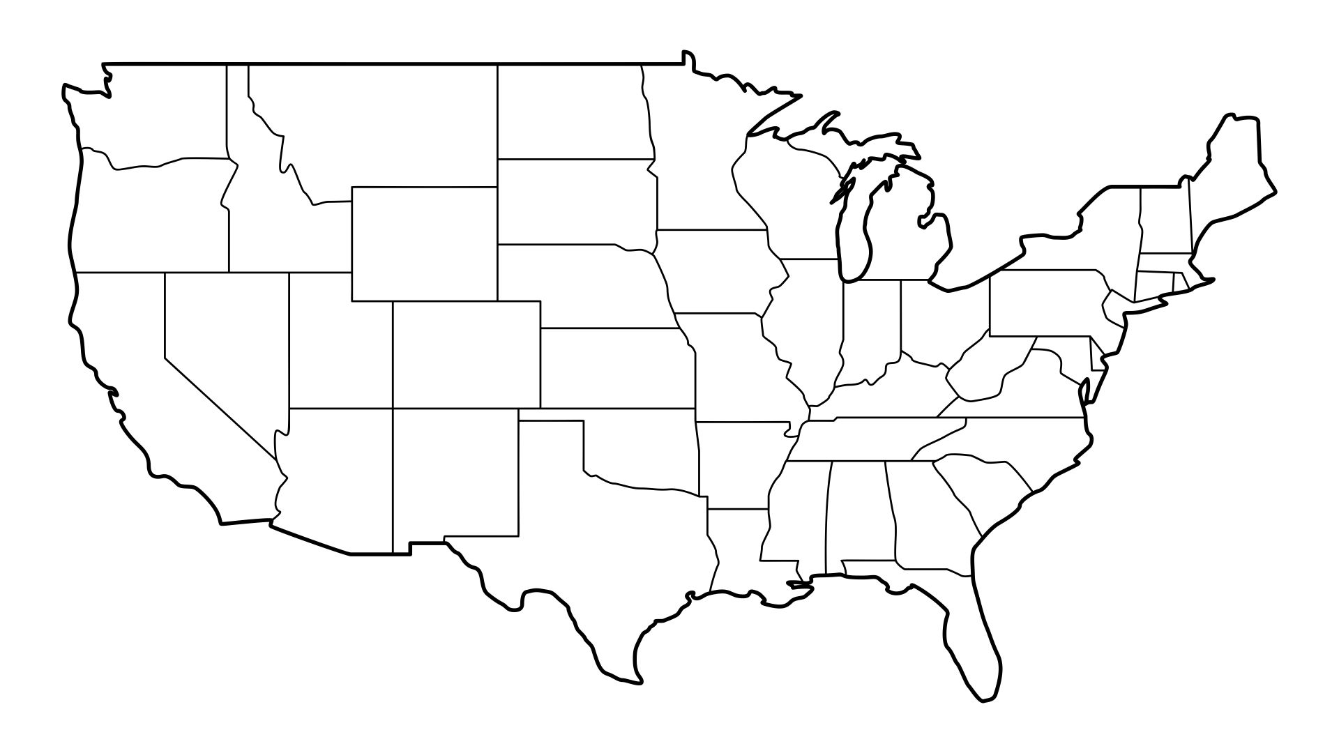 Printable Blank Map Of The United States Outline USA PDF Blank 