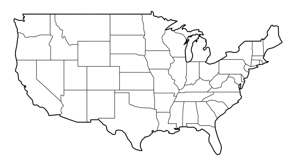 Printable Blank Map Of The United States Outline USA PDF Blank