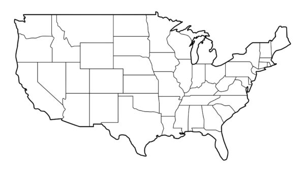 Map Of The Us Blank States Printable