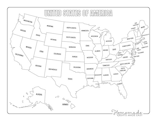 Printable Blank Map Of The United States Outline USA PDF Blank Printable Blank Map Of The United States Outline USA PDF Blank
