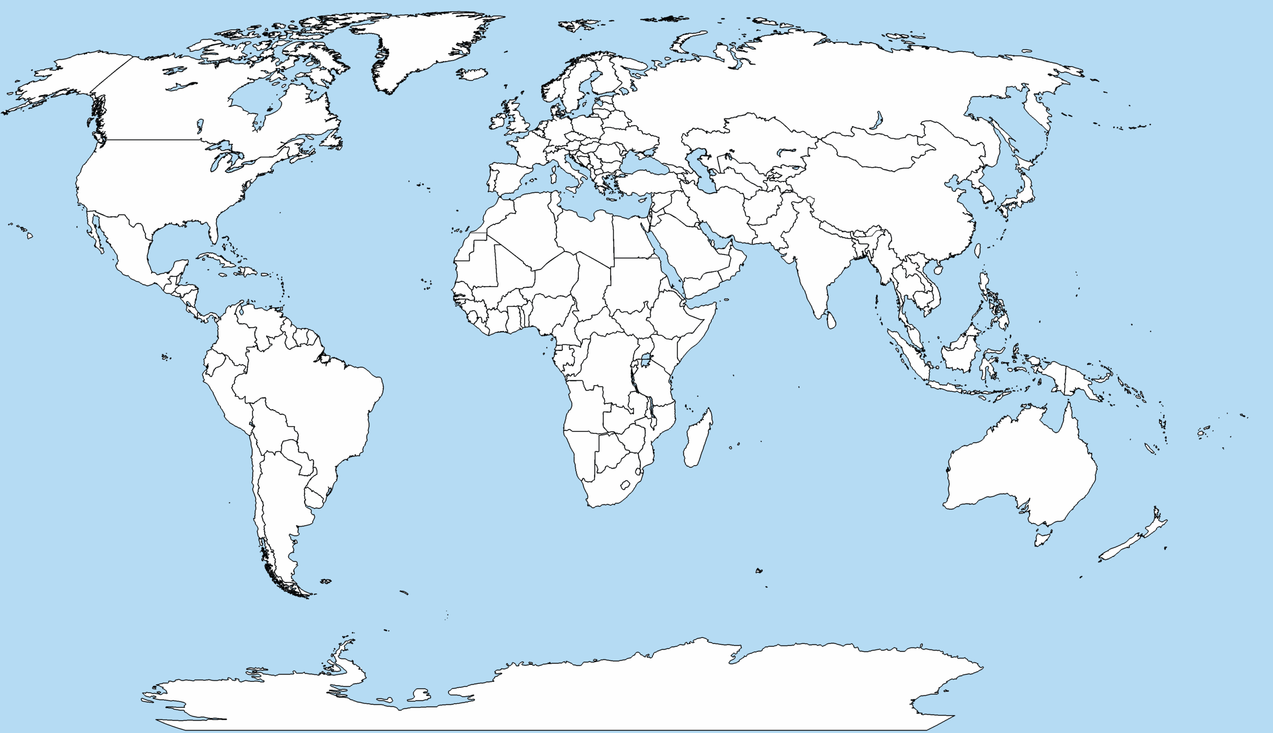 Printable Blank Map Of The World Printable Blank Map Of The World