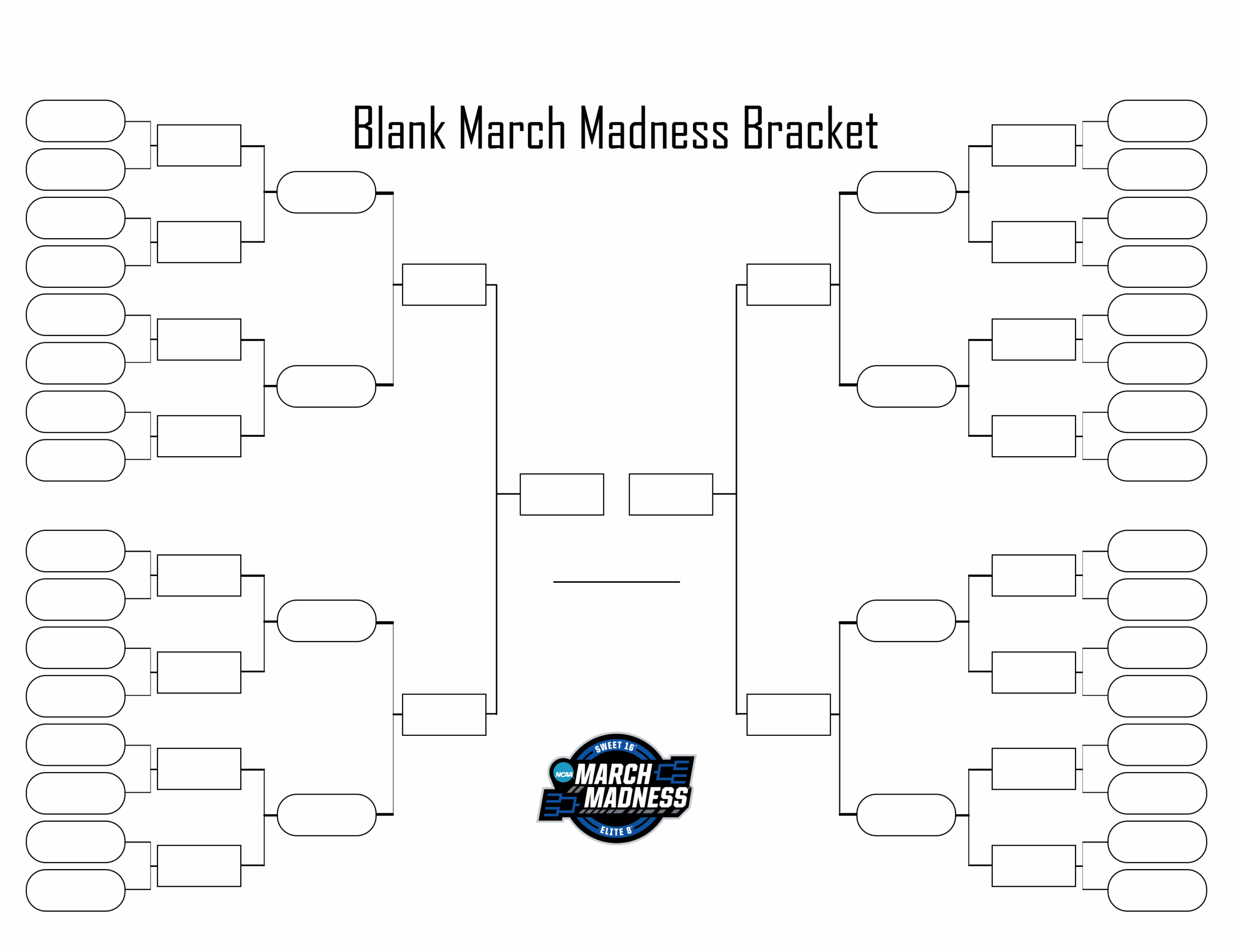 Printable Blank March Madness Bracket For The Men 39 s NCAA Basketball Printable Blank March Madness Bracket For The Men 39 s NCAA Basketball