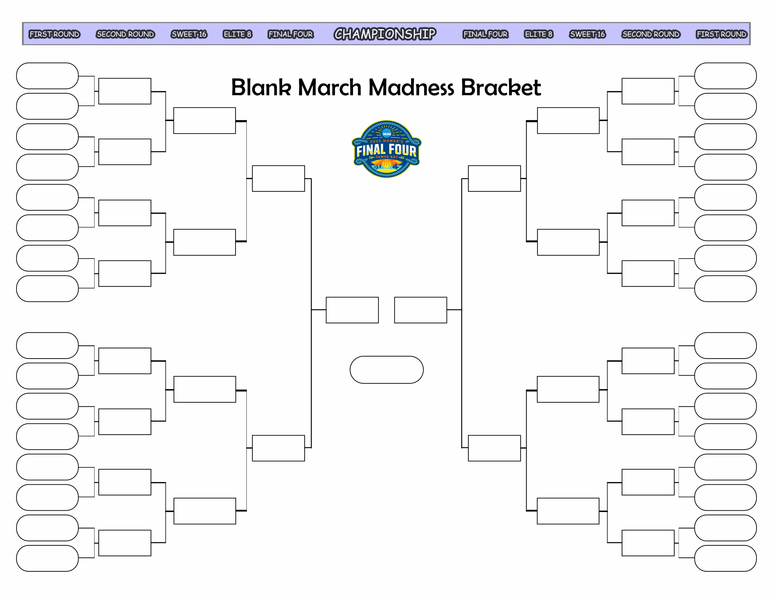 Printable Blank March Madness Bracket For The Men 39 s NCAA Basketball Printable Blank March Madness Bracket For The Men 39 s NCAA Basketball