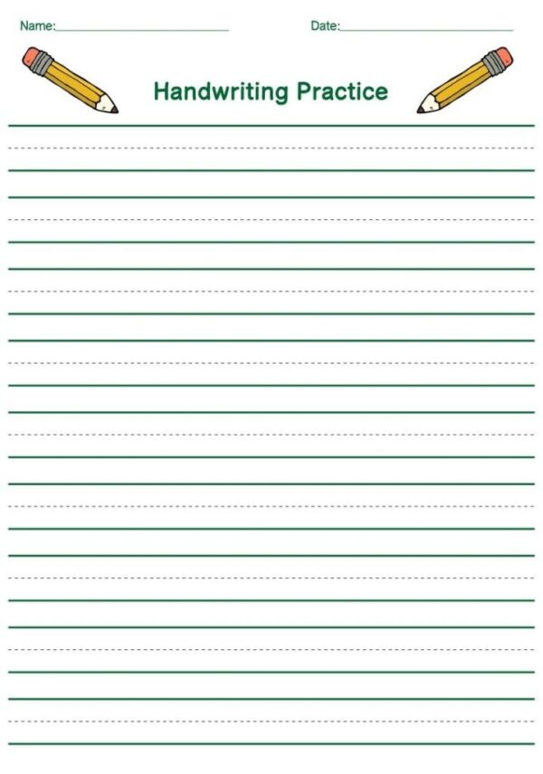 Blank Handwriting Paper Printable With Name