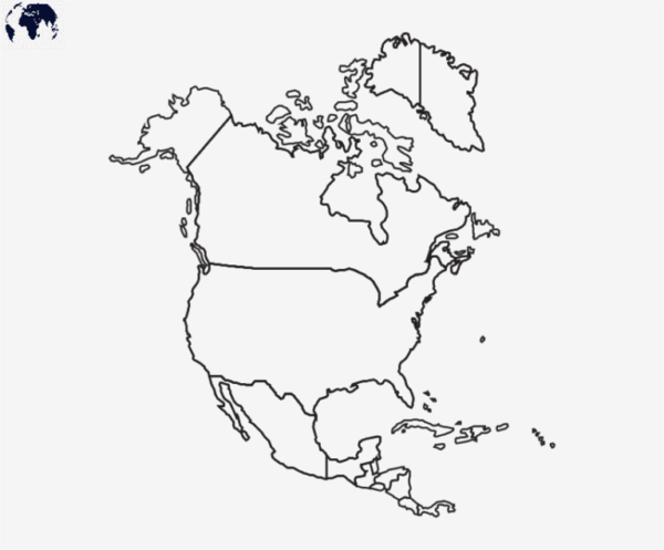 Blank Map North America Mountains Printable