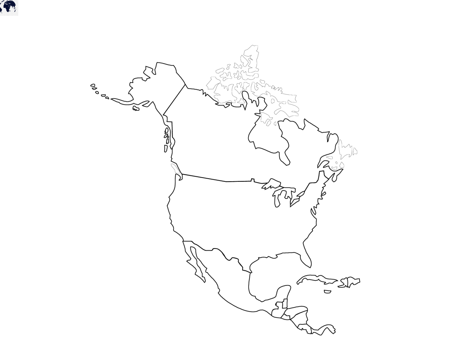 Printable Blank Political Map Of North America