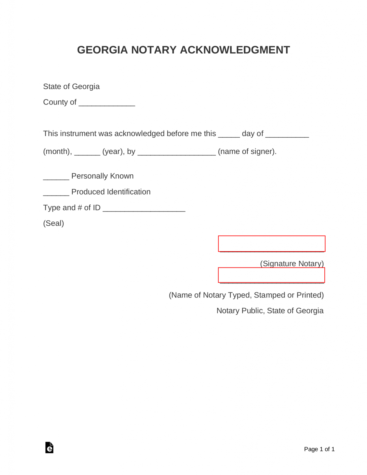 Printable Blank Notary Form Printable Blank Notary Form